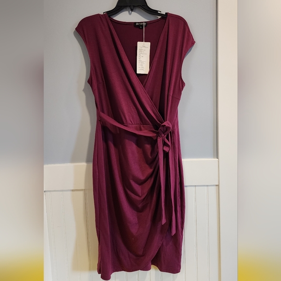 Chic Plum Wrap Dress - Picture 1 of 5